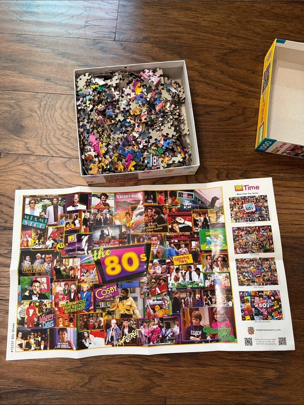 2 puzzles- TV Time 1980s 1000-Piece Jigsaw Puzzle. “Pizza & Pocket Change”